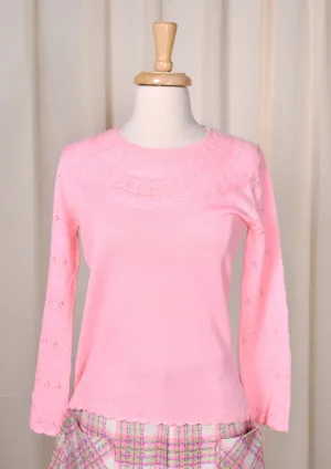 1960s Vintage Pink Bell Sleeve Sweater