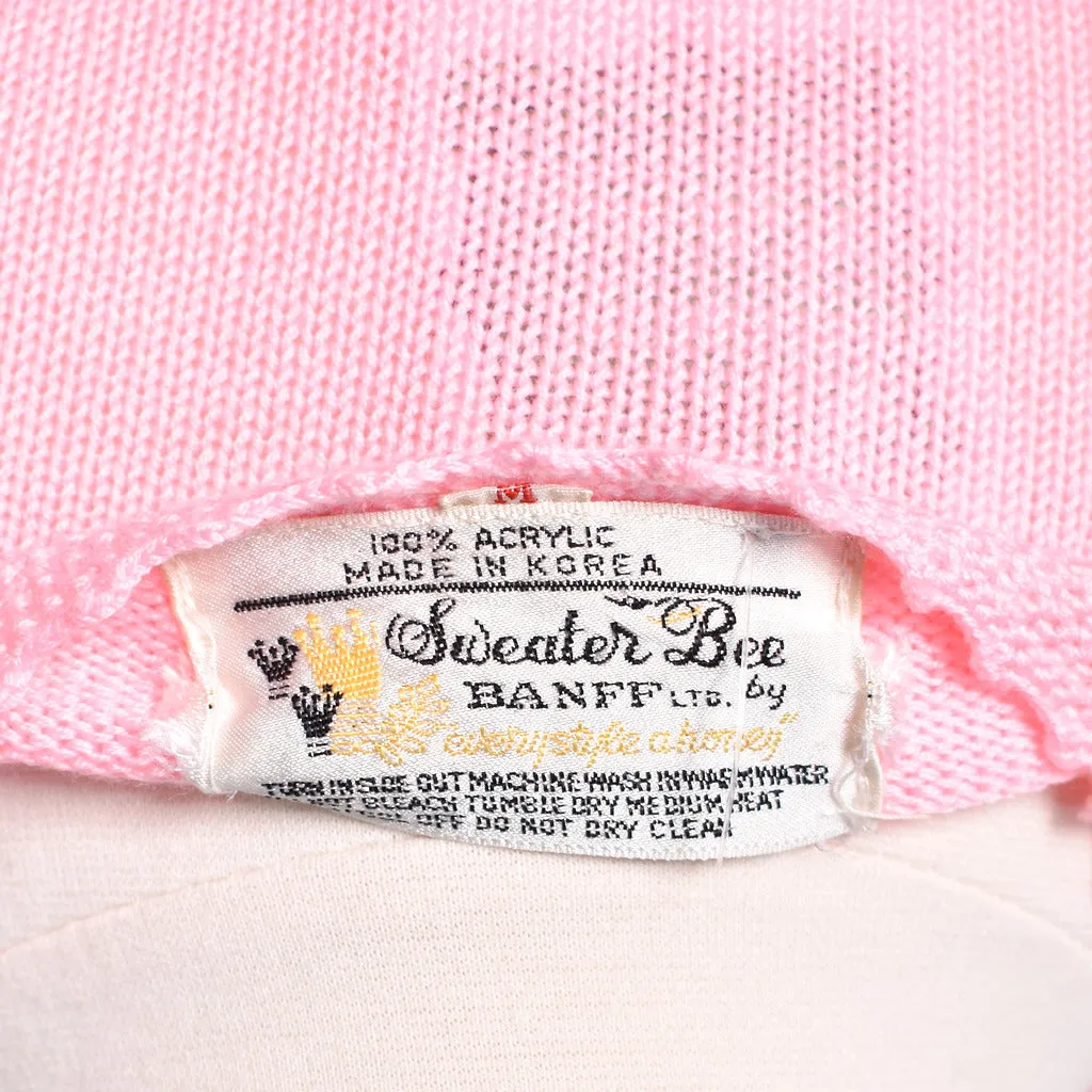 1960s Vintage Pink Bell Sleeve Sweater