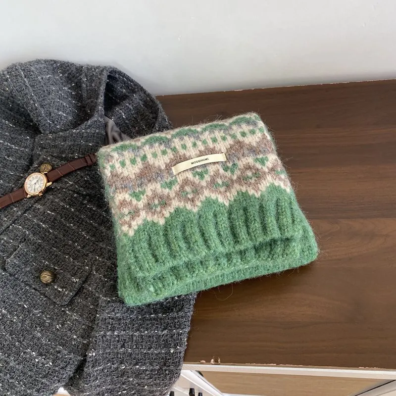 2024 Fair Isle Wool-Blend Knit Scarf – Soft & Thick Winter Warmth