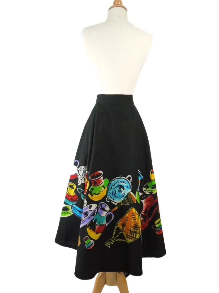 50s Hand-Painted Mexican Circle Skirt