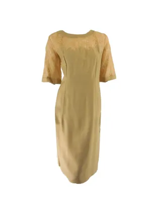 60s Golden Taupe Cocktail Dress