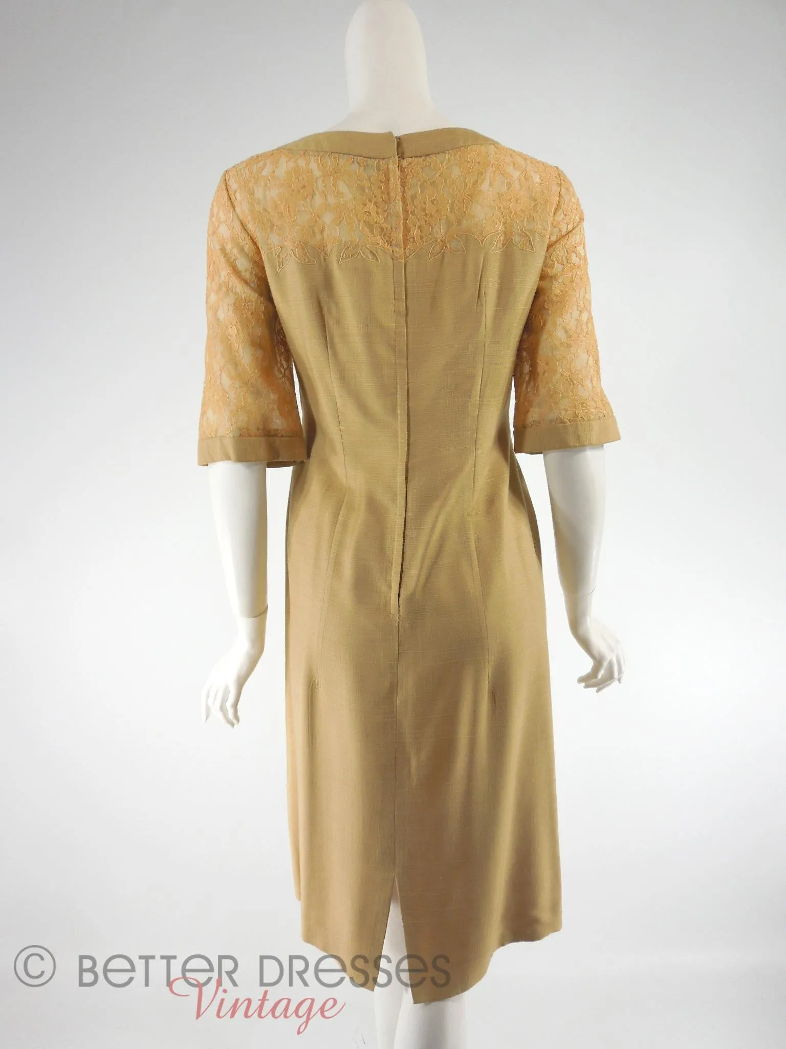 60s Golden Taupe Cocktail Dress