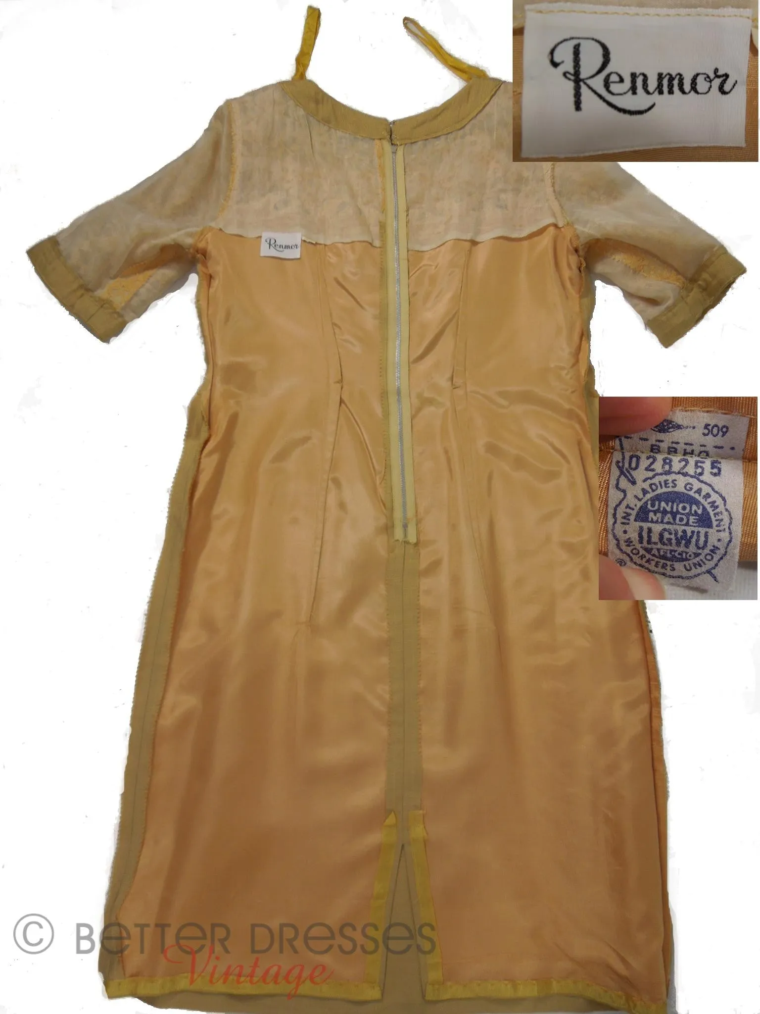 60s Golden Taupe Cocktail Dress