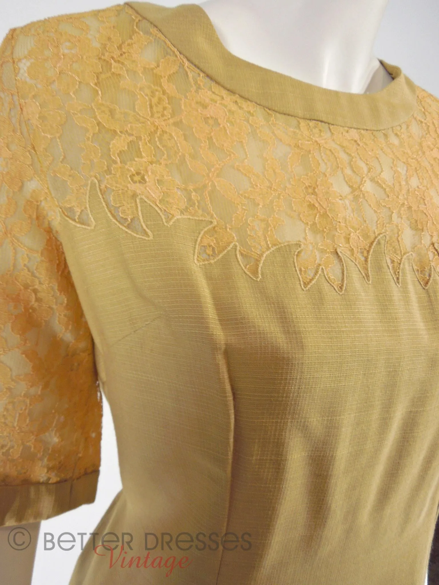 60s Golden Taupe Cocktail Dress