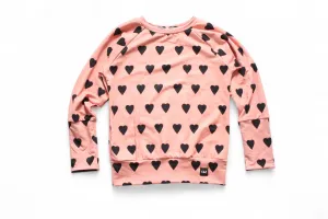 7-10y Black Hearts Slouchy Sweater