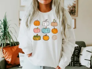 9 Pumpkin Monogram Pure White Sweatshirt