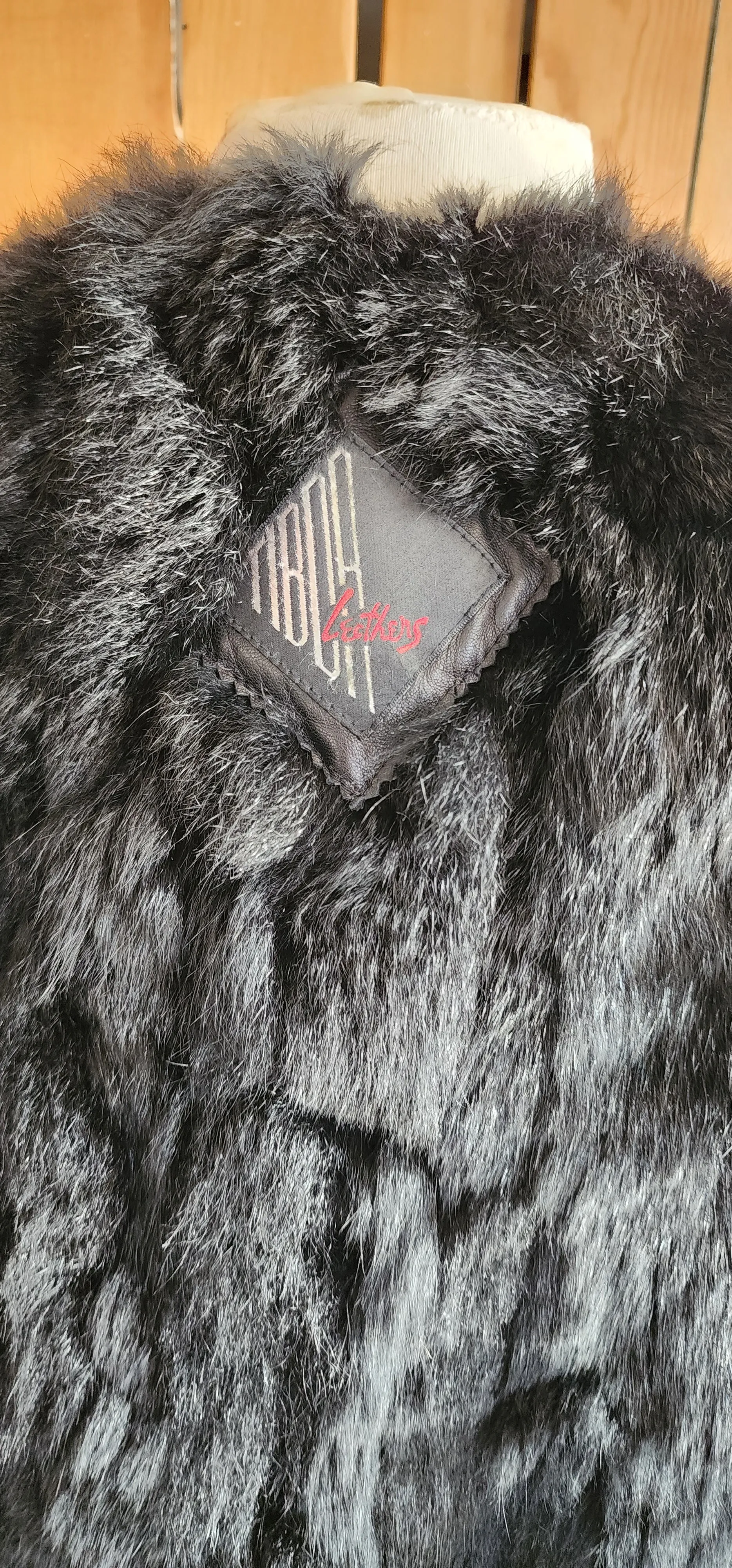 90s Black Rabbit Fur Vest Mens Tibor Leathers