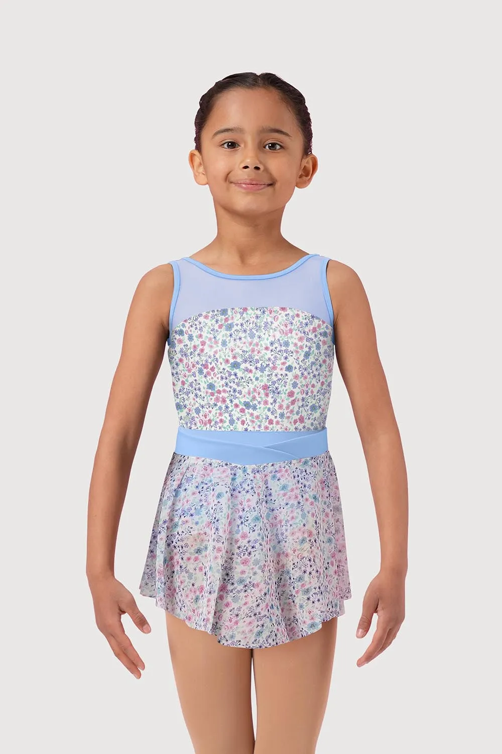 AM51085G - Mirella Ditsy Floral Pull On V Waist Girls Skirt