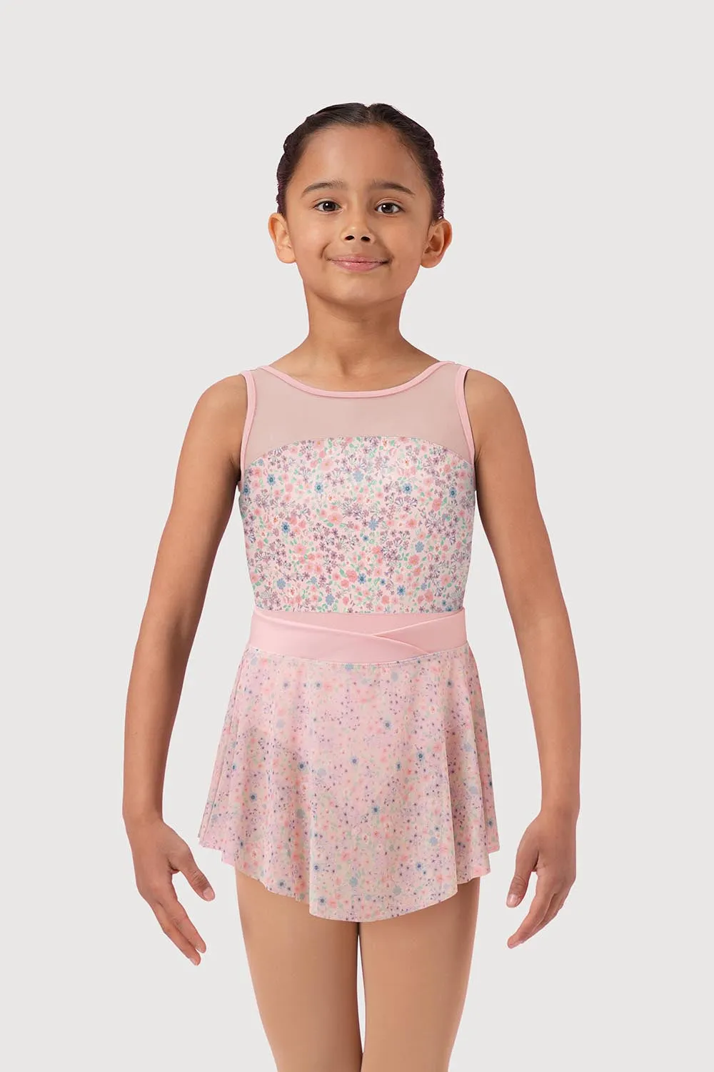 AM51085G - Mirella Ditsy Floral Pull On V Waist Girls Skirt