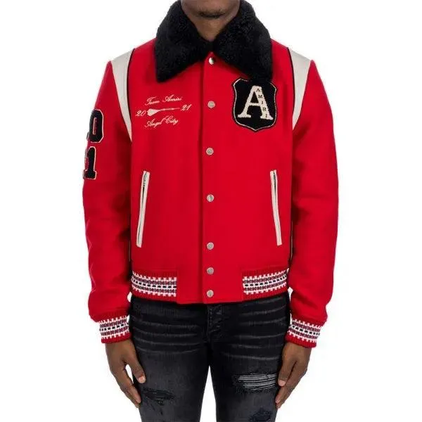 Amiri Red Varsity Jacket