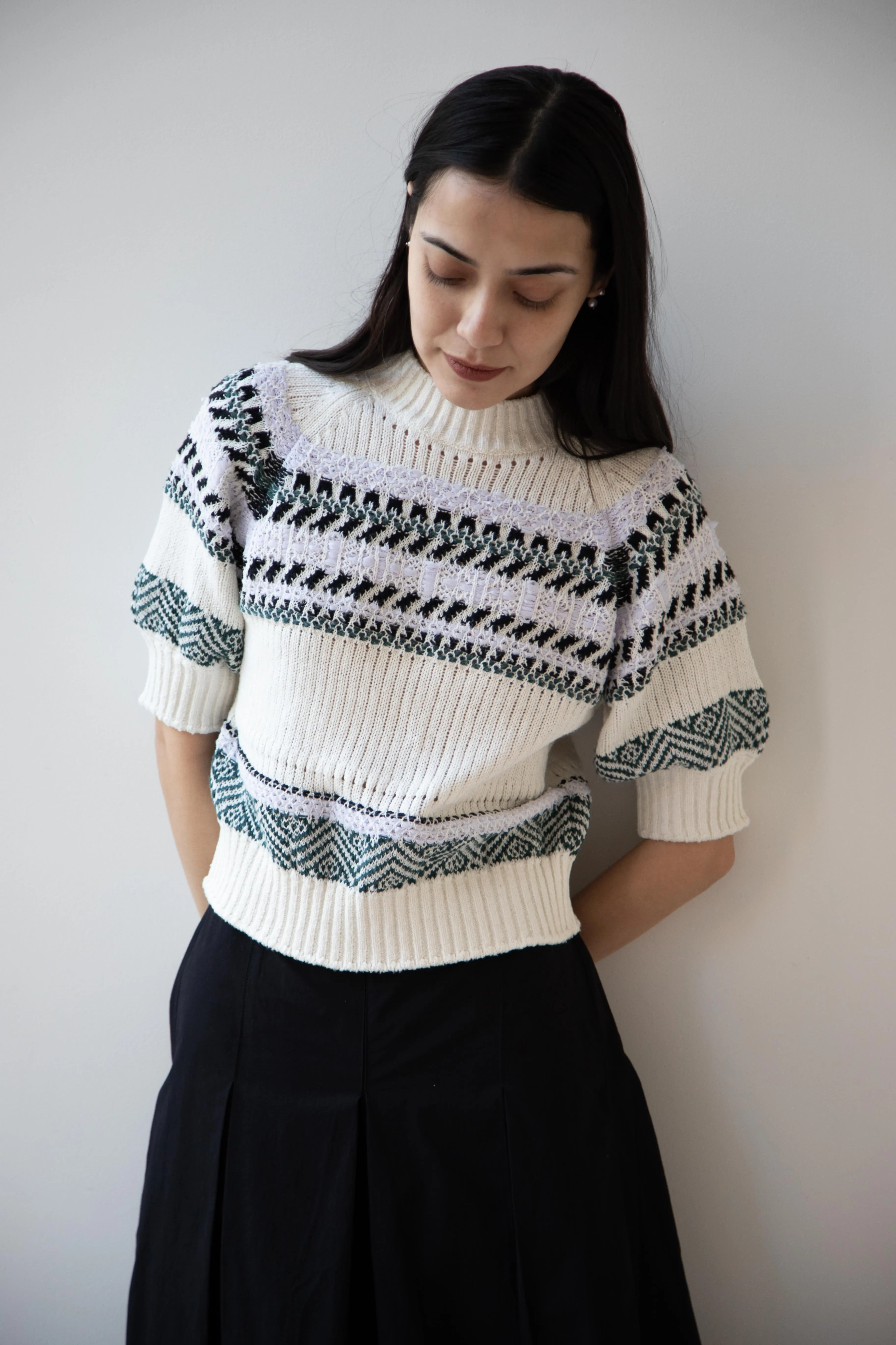Aseedonclöud | Family Traditions Knit Top in Off White