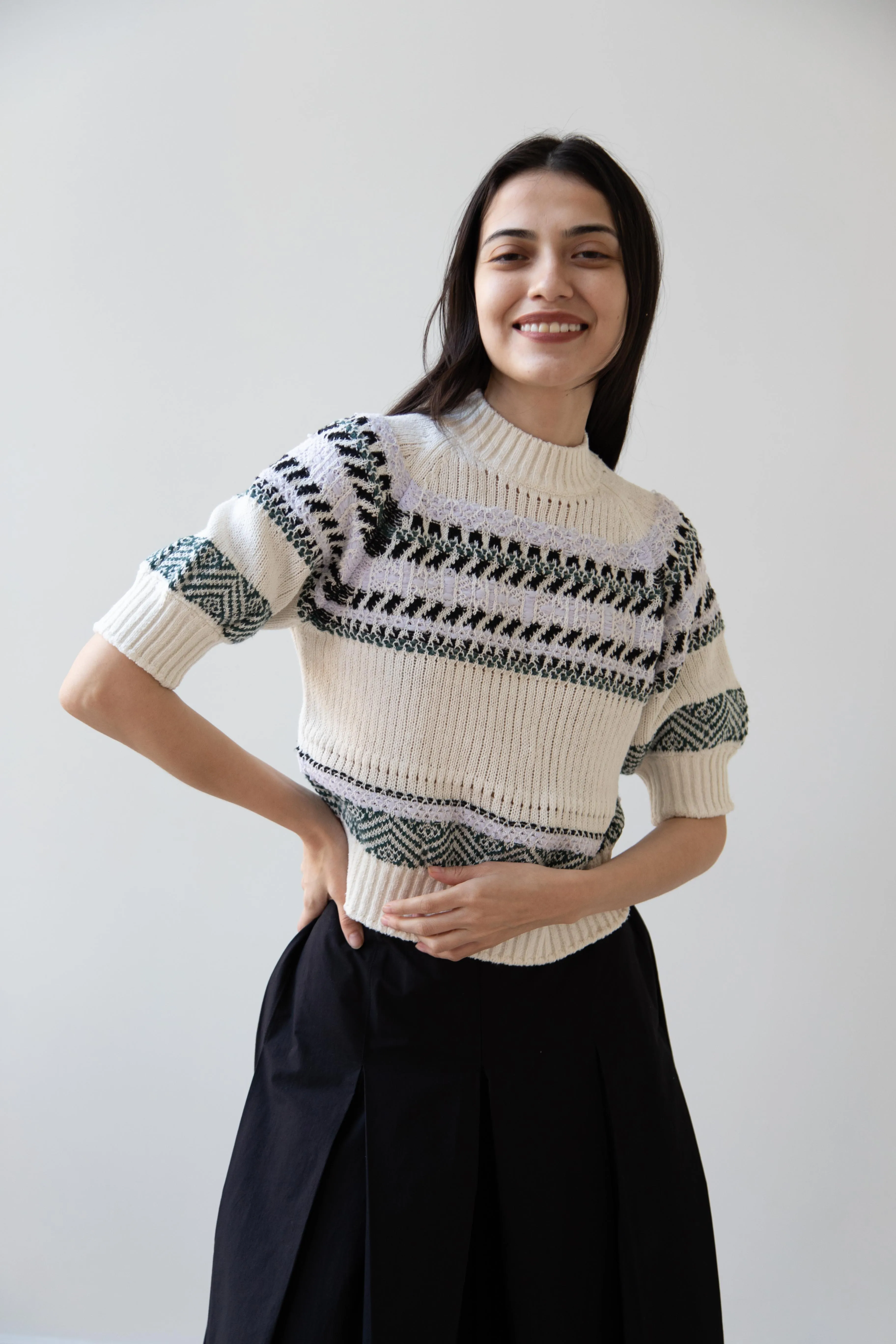 Aseedonclöud | Family Traditions Knit Top in Off White