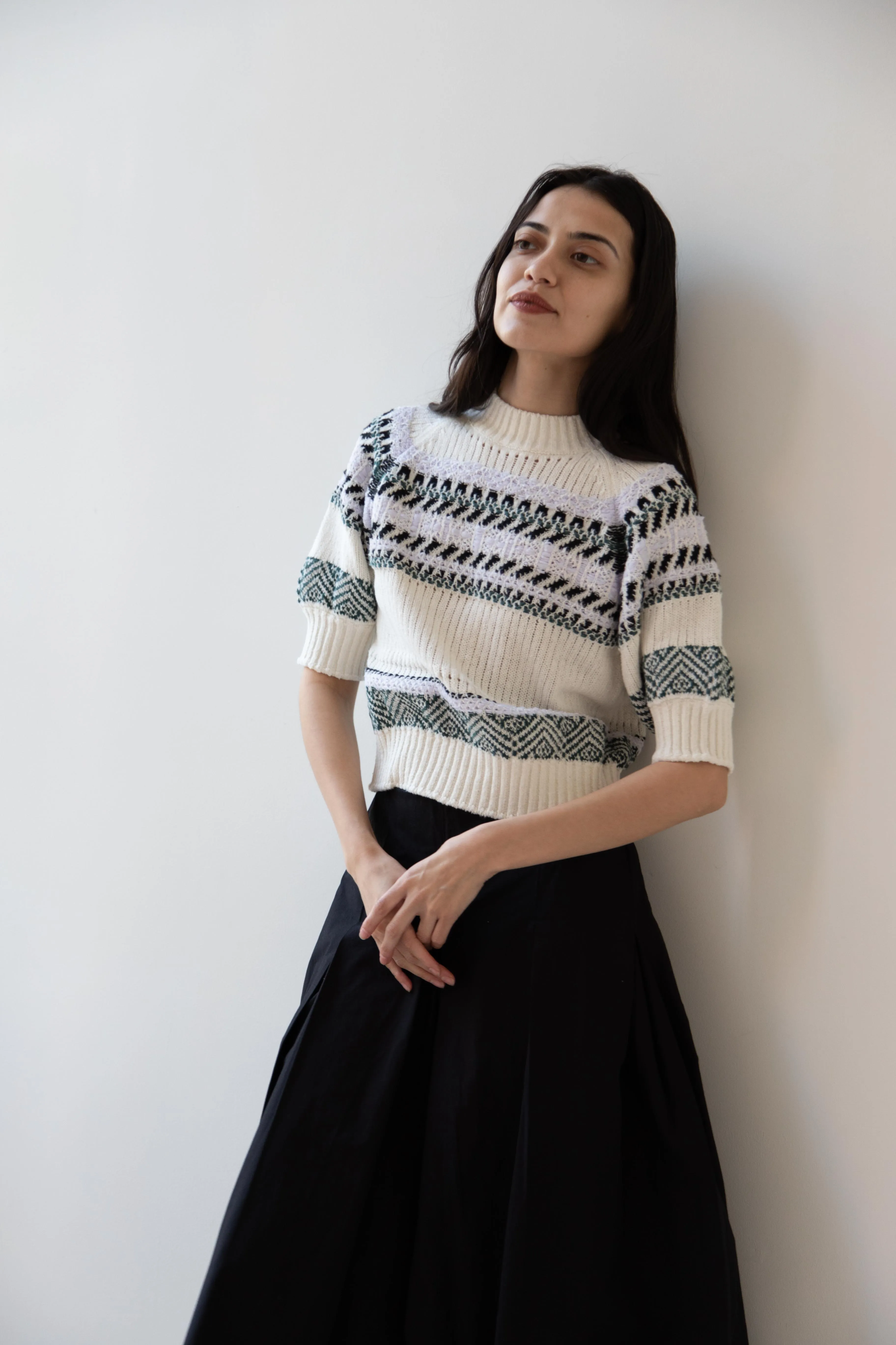 Aseedonclöud | Family Traditions Knit Top in Off White