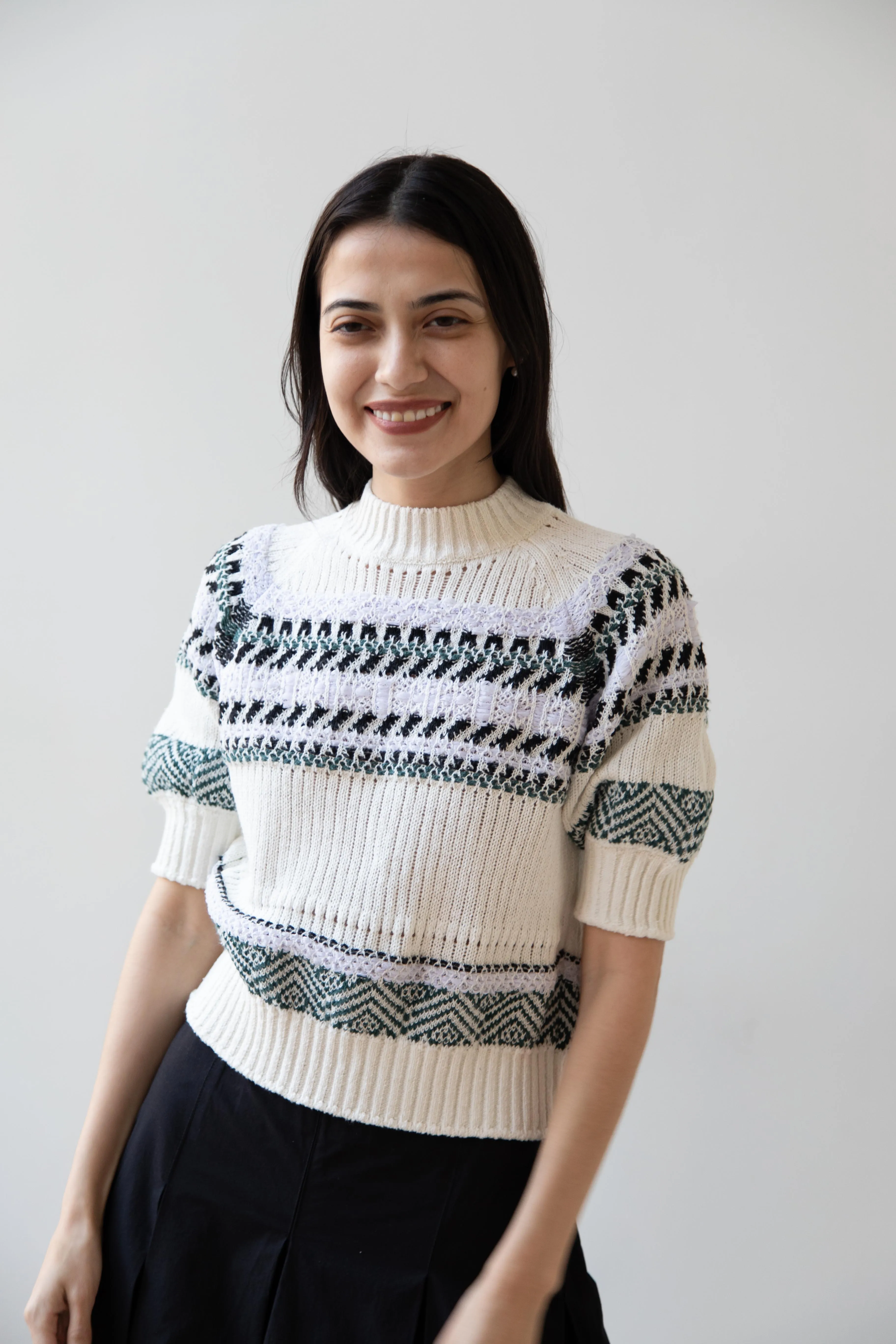 Aseedonclöud | Family Traditions Knit Top in Off White