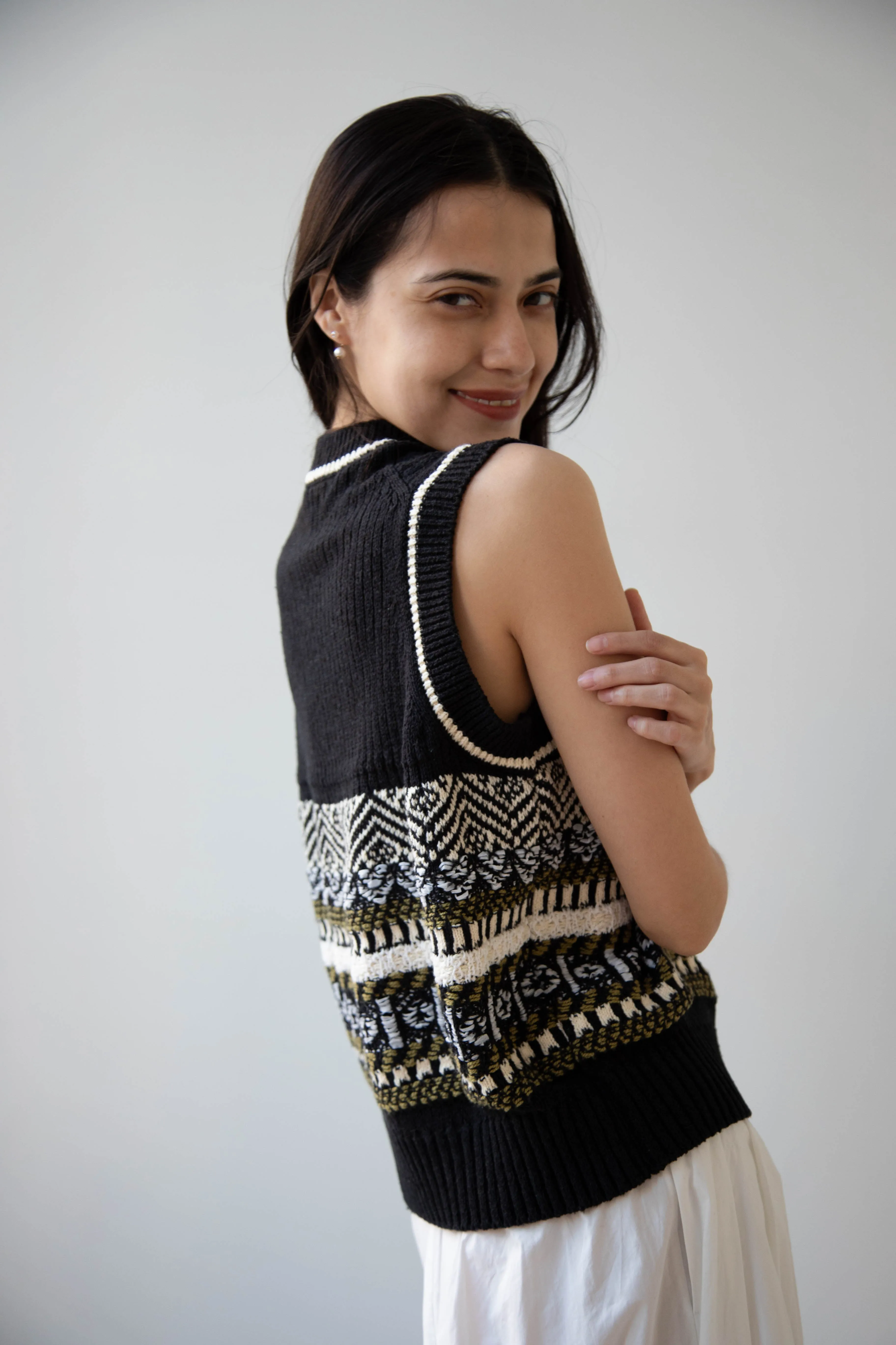 Aseedonclöud | Family Traditions Knit Vest in Black