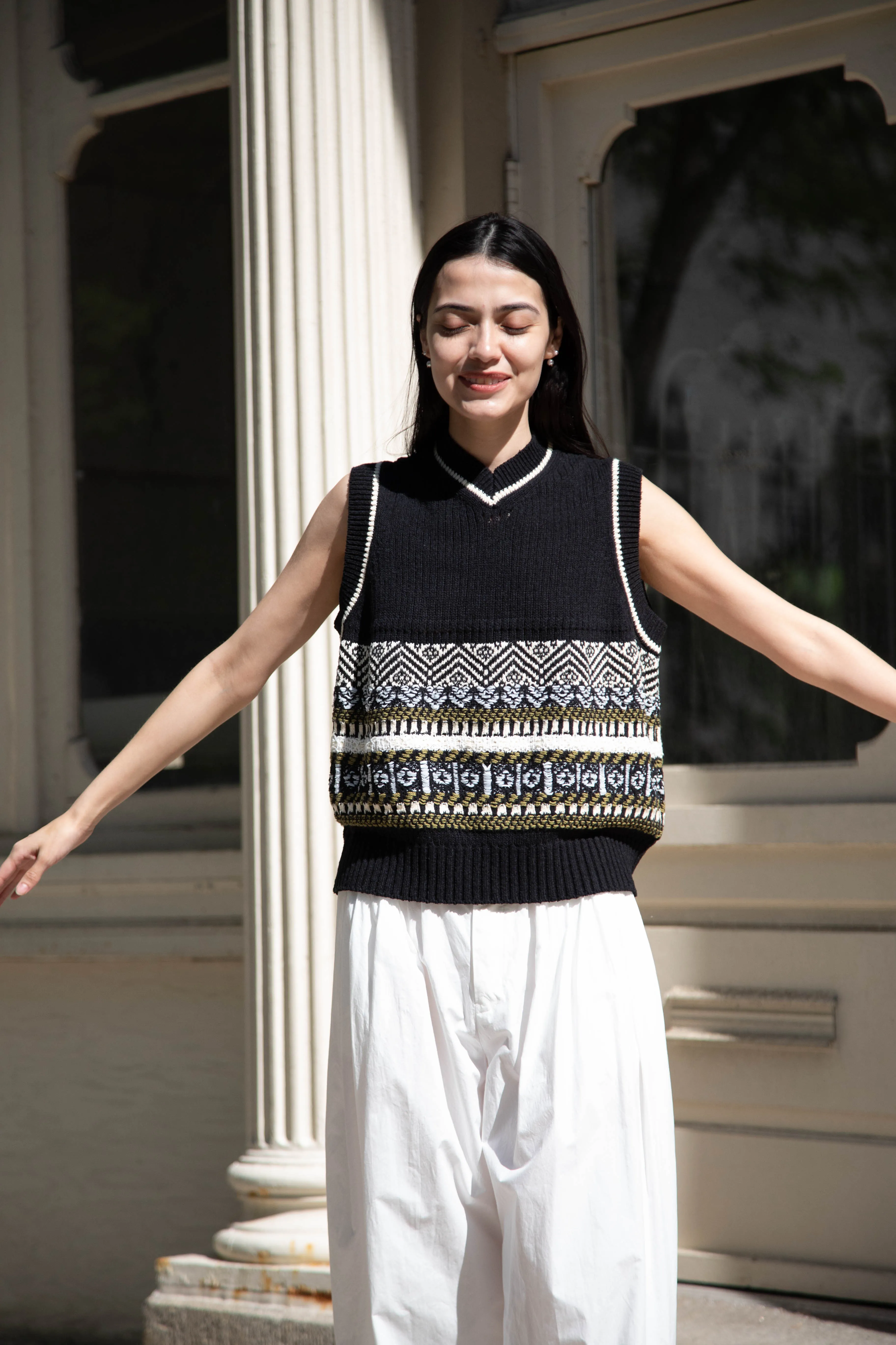 Aseedonclöud | Family Traditions Knit Vest in Black