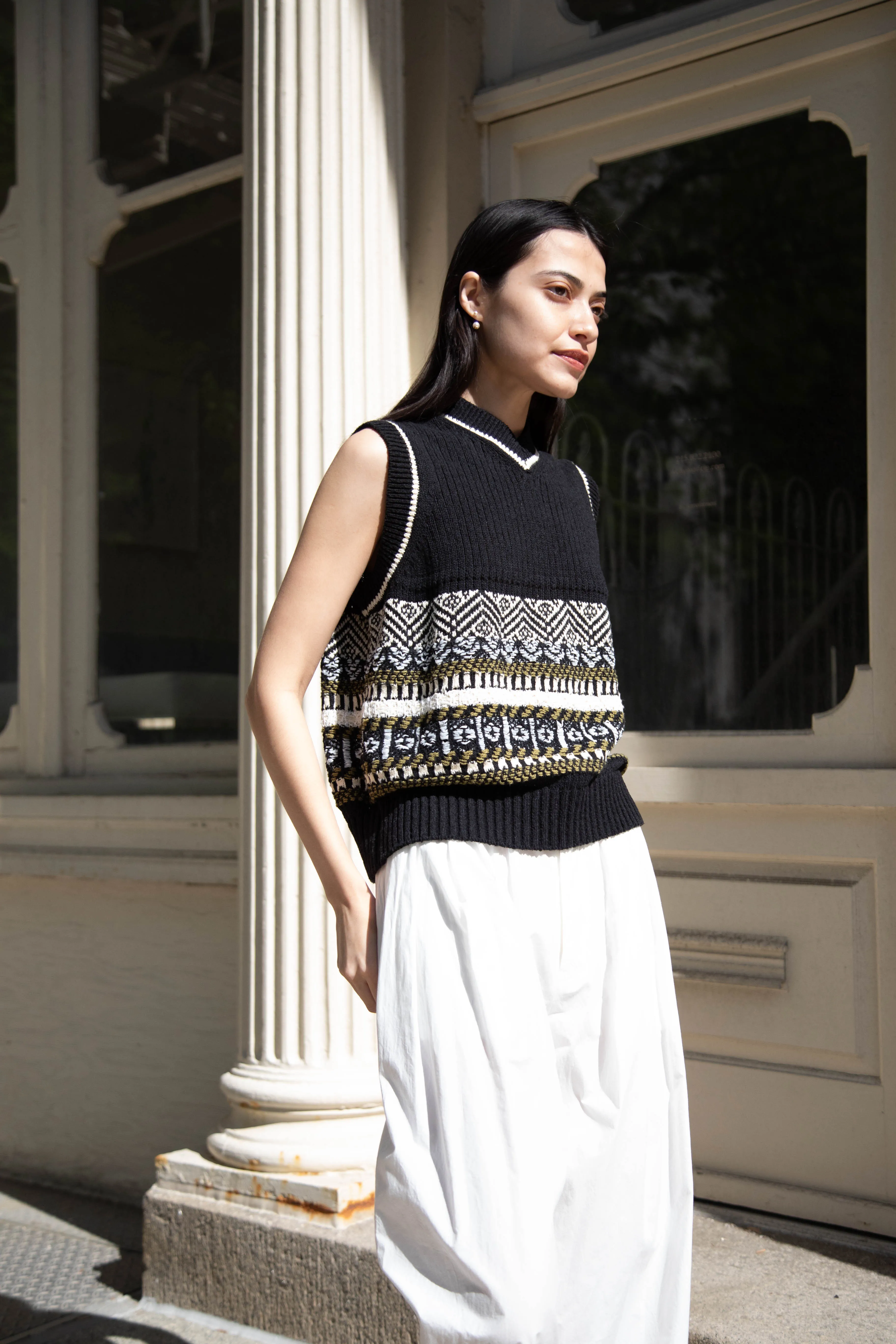 Aseedonclöud | Family Traditions Knit Vest in Black