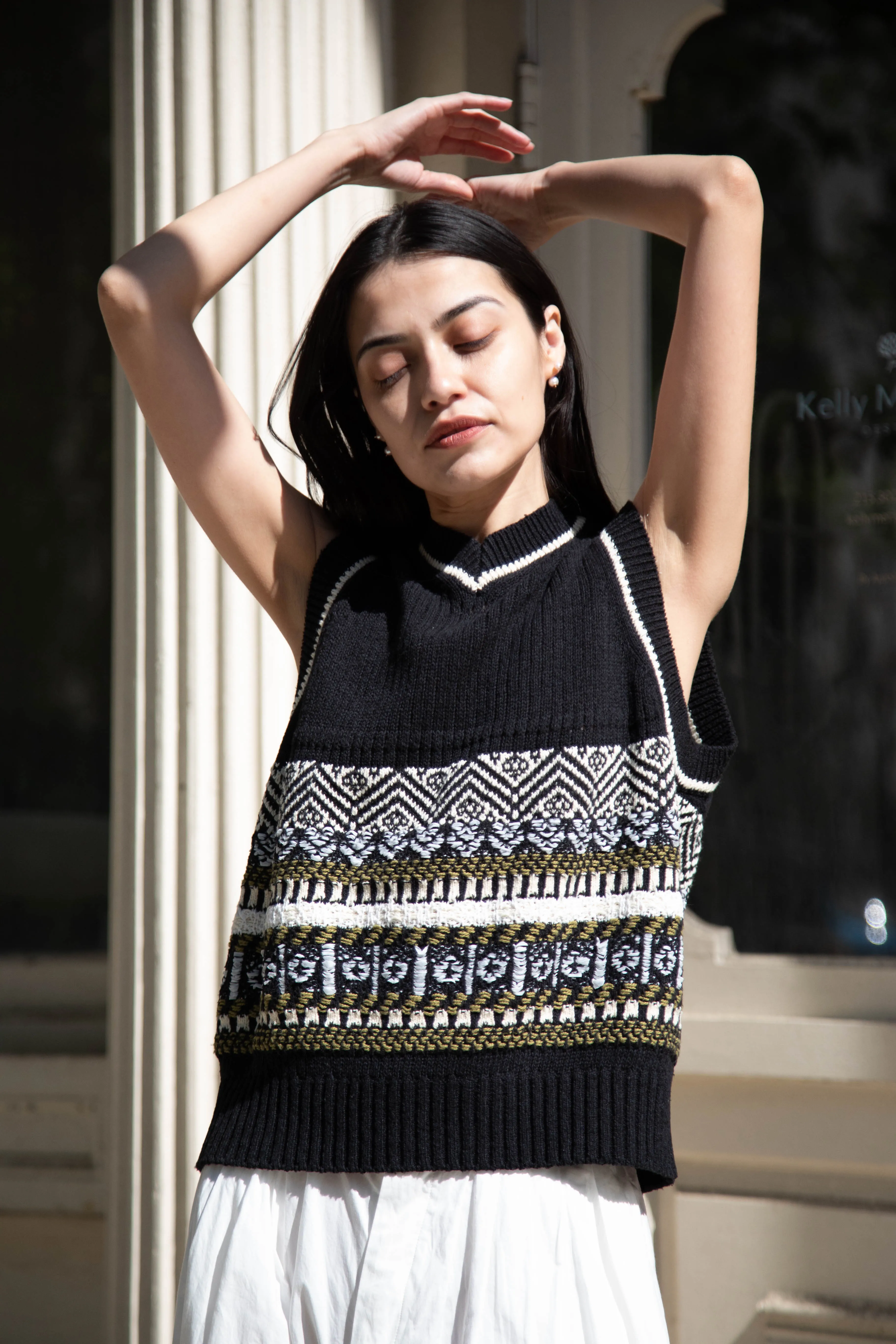 Aseedonclöud | Family Traditions Knit Vest in Black