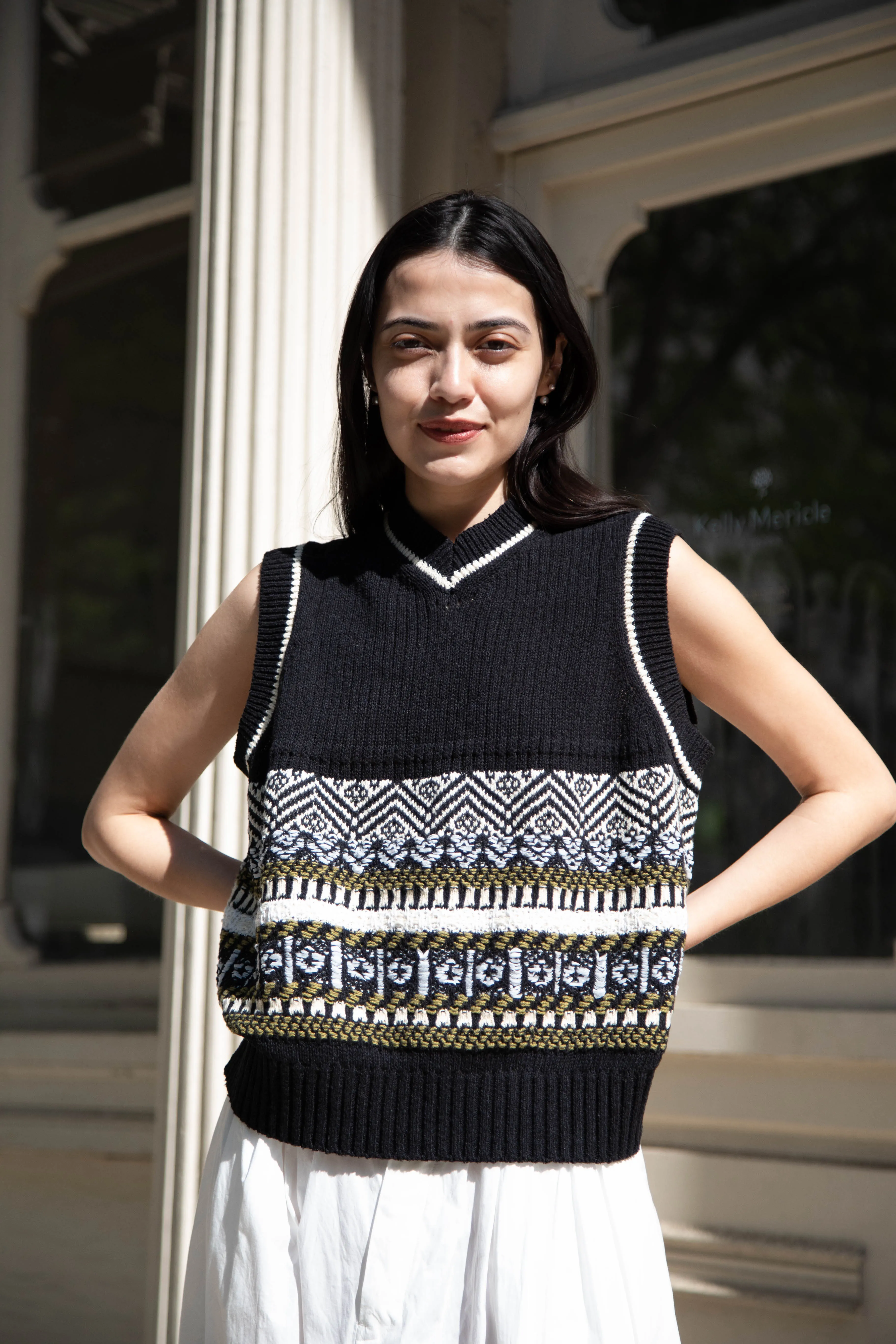 Aseedonclöud | Family Traditions Knit Vest in Black