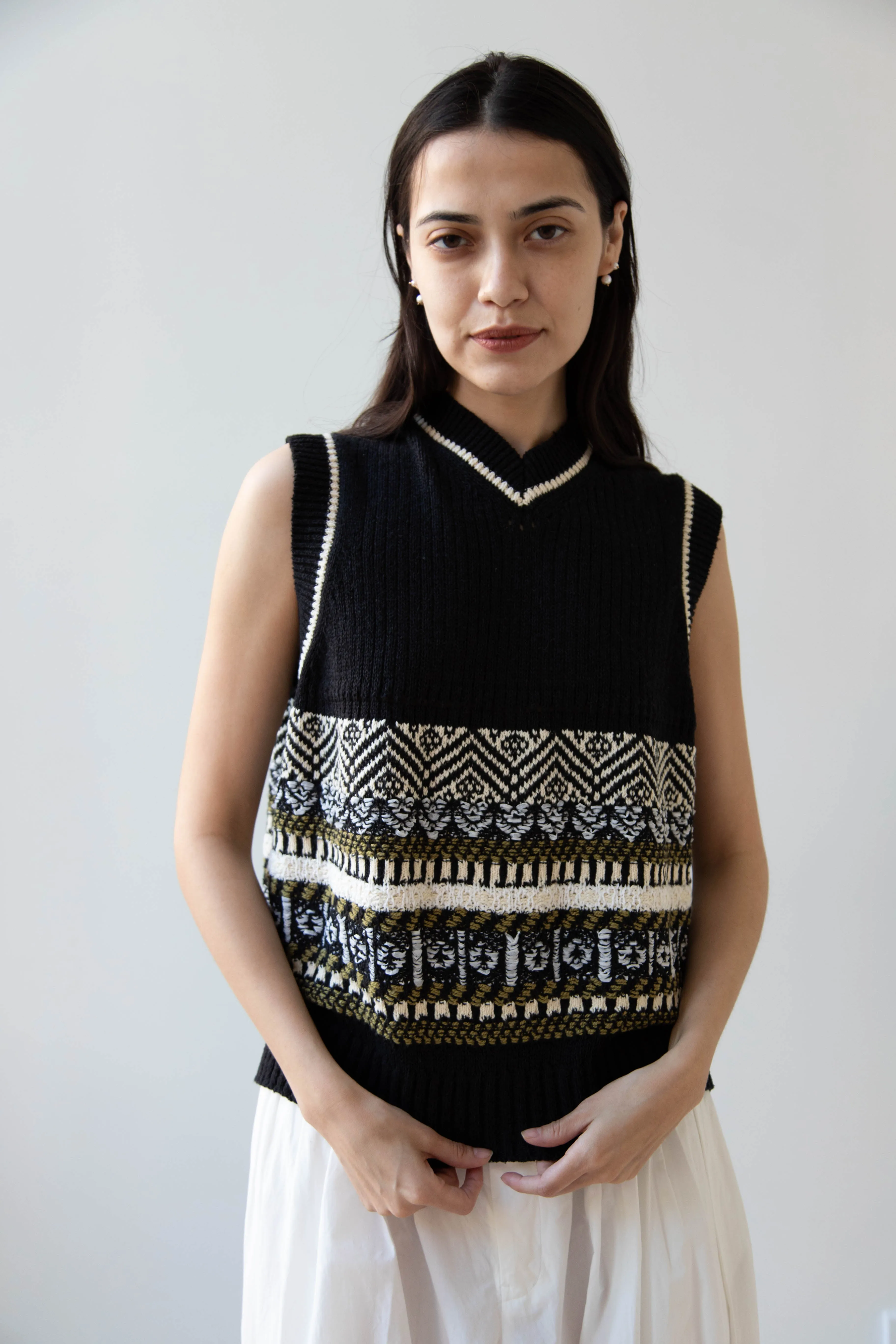 Aseedonclöud | Family Traditions Knit Vest in Black