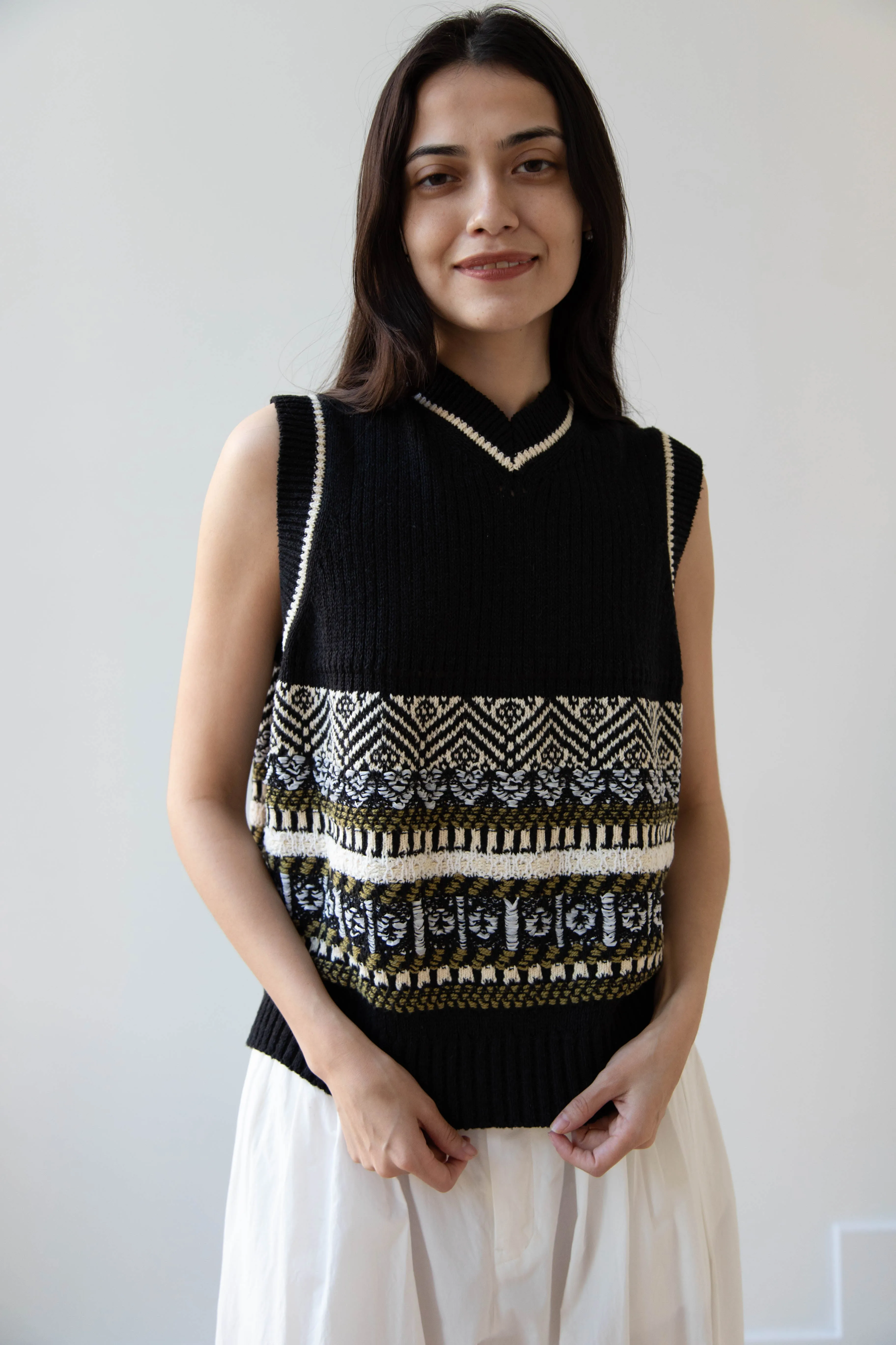 Aseedonclöud | Family Traditions Knit Vest in Black
