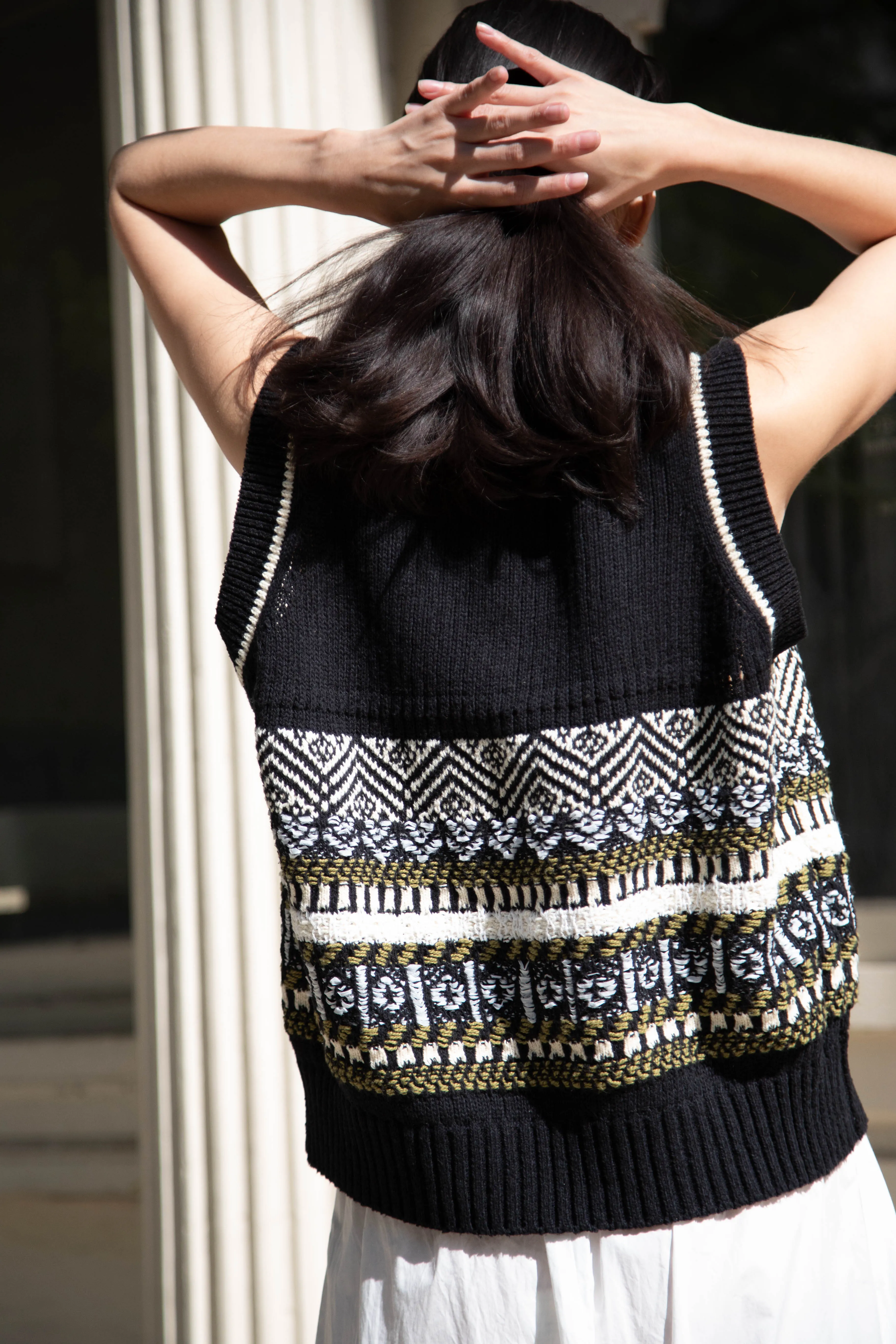 Aseedonclöud | Family Traditions Knit Vest in Black