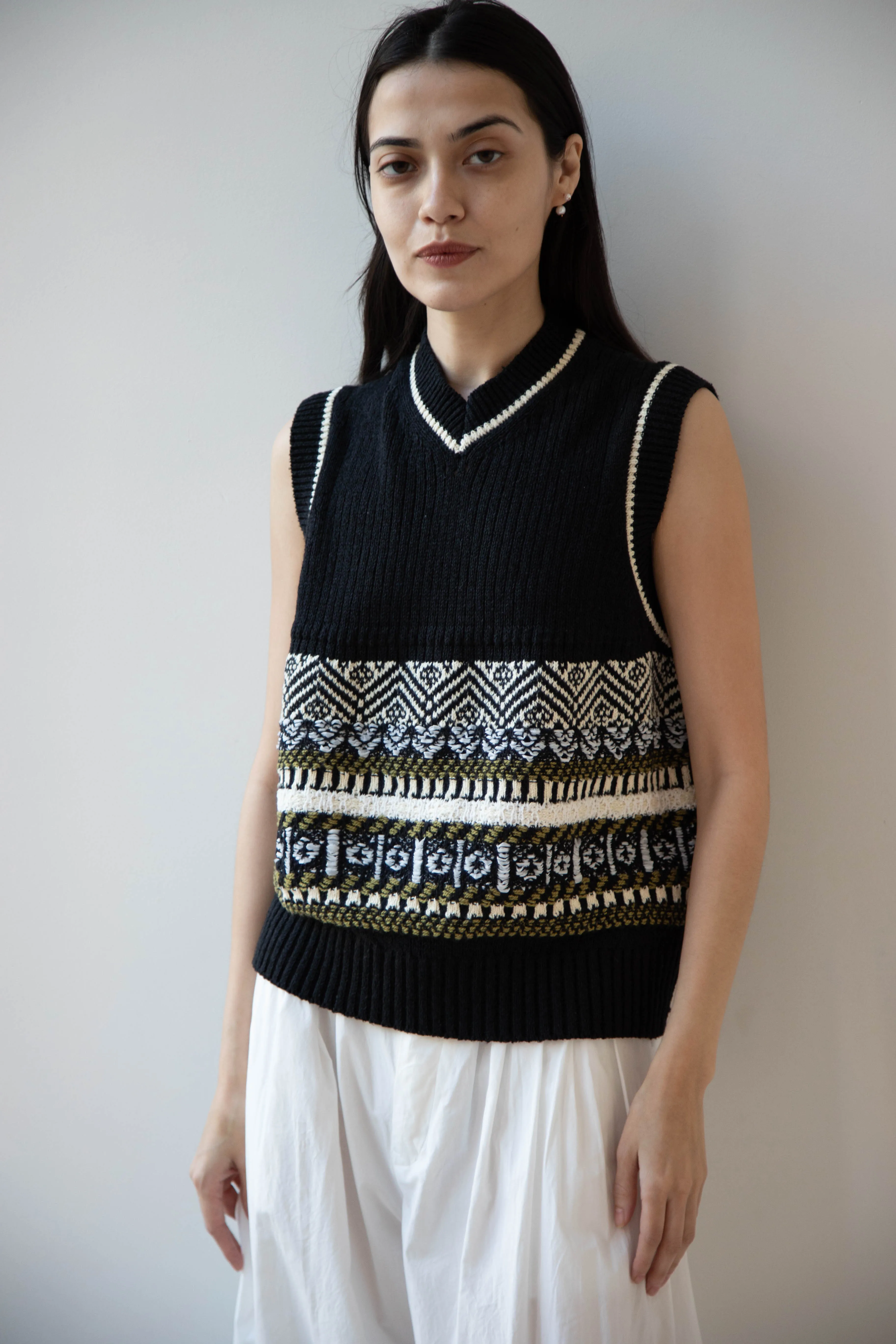 Aseedonclöud | Family Traditions Knit Vest in Black