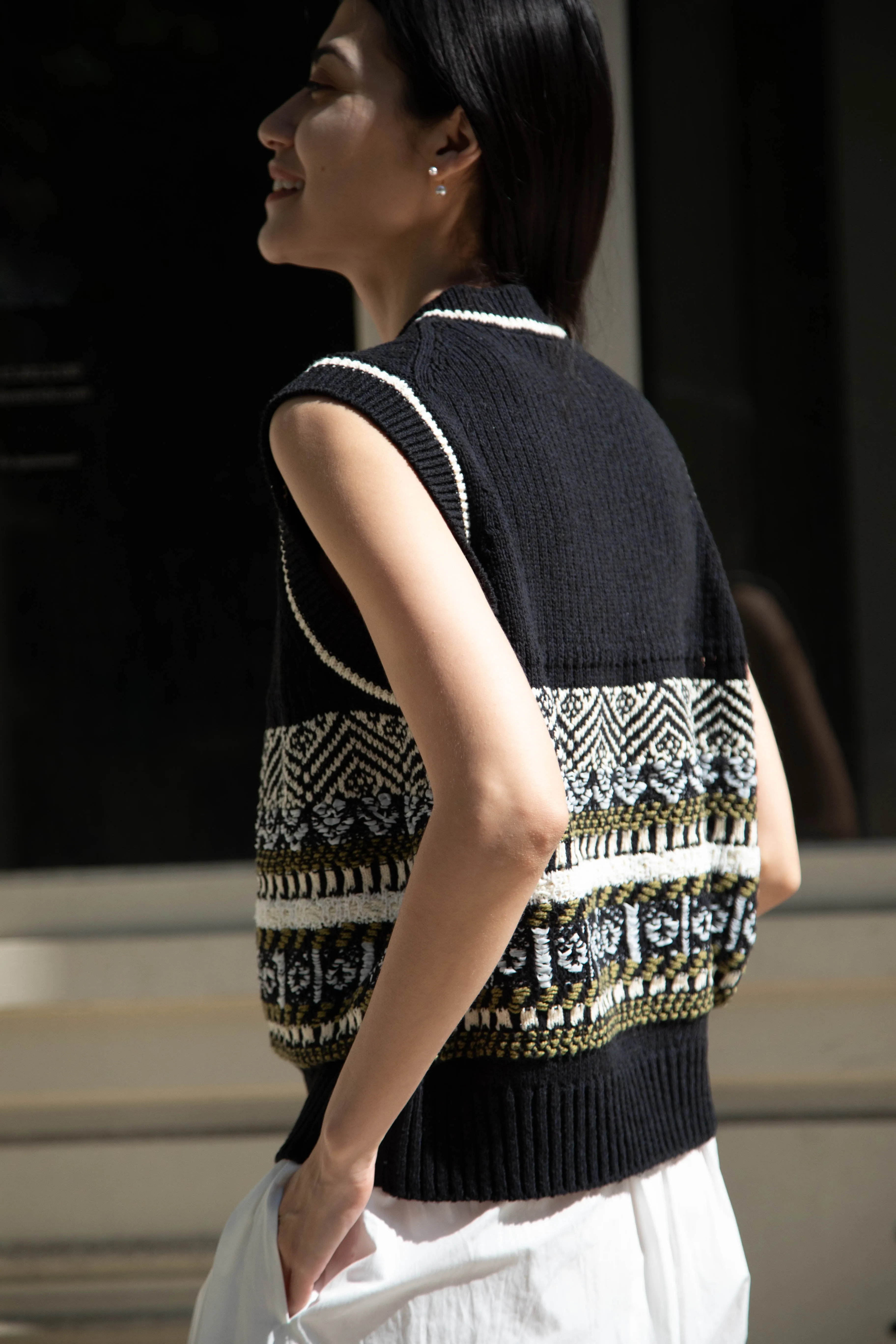 Aseedonclöud | Family Traditions Knit Vest in Black