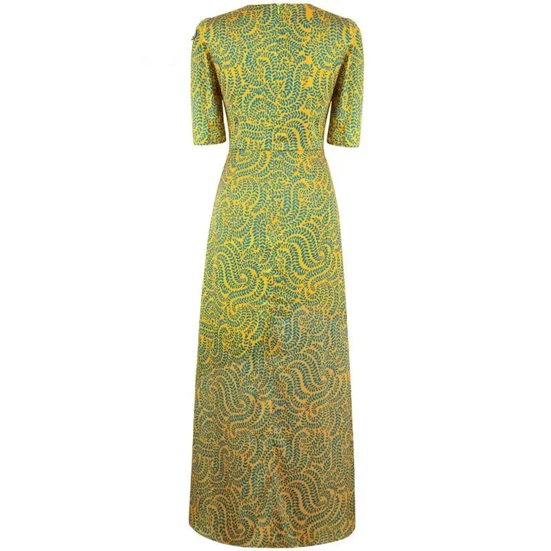 Aubriella O Neck Half Sleeve Holiday Party High Waist Slim Long Dress
