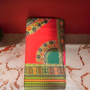 Authentic African Red Dashiki Fabric (12 yards)