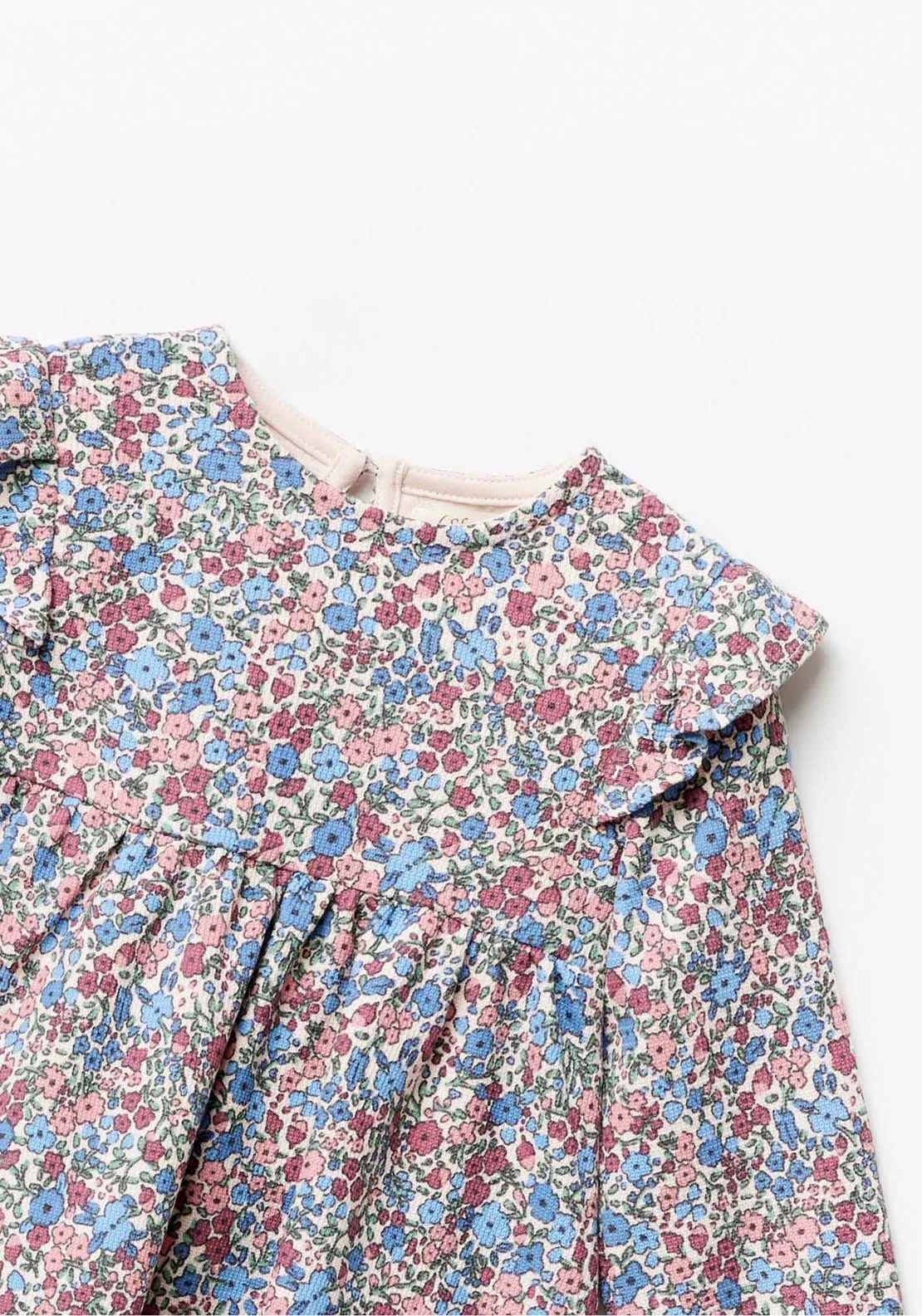 Baby Girl Long Sleeve Tierd Floral  Dress - Mauve