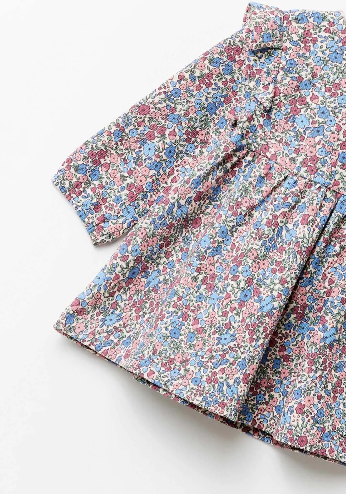 Baby Girl Long Sleeve Tierd Floral  Dress - Mauve