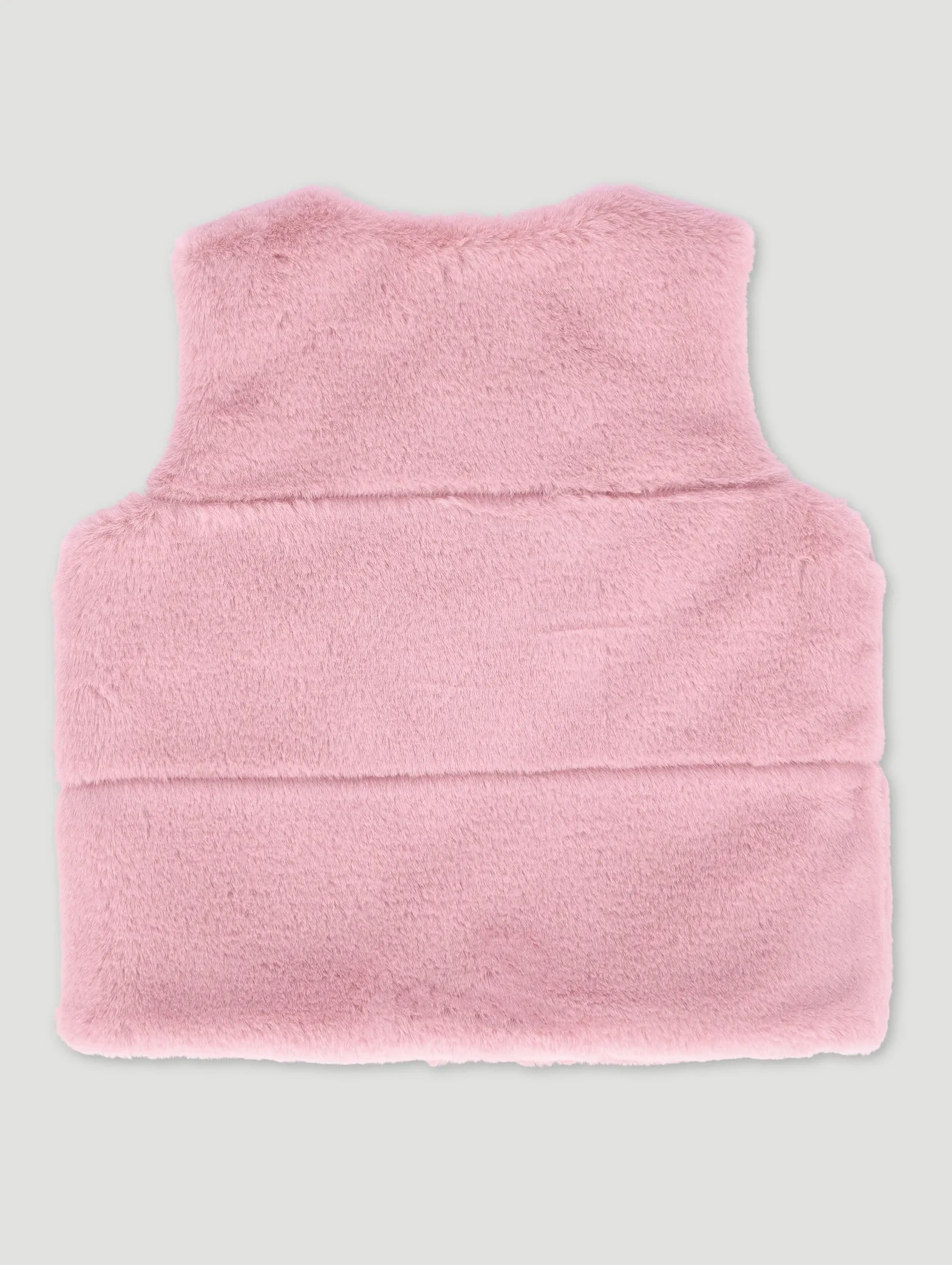 Baby Girls  Faux Fur Embossed Gillet - Dusty Pink