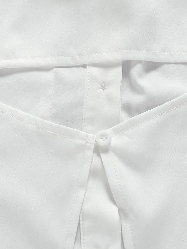 Back Bowknot Cutout Blouse
