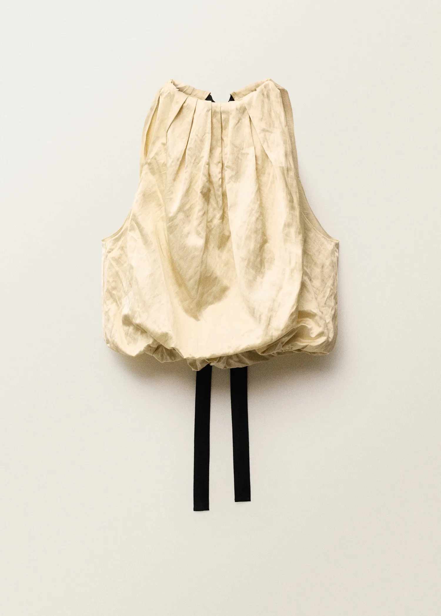 Balloon effect blouse in wrinkled fabric