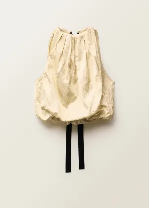 Balloon effect blouse in wrinkled fabric