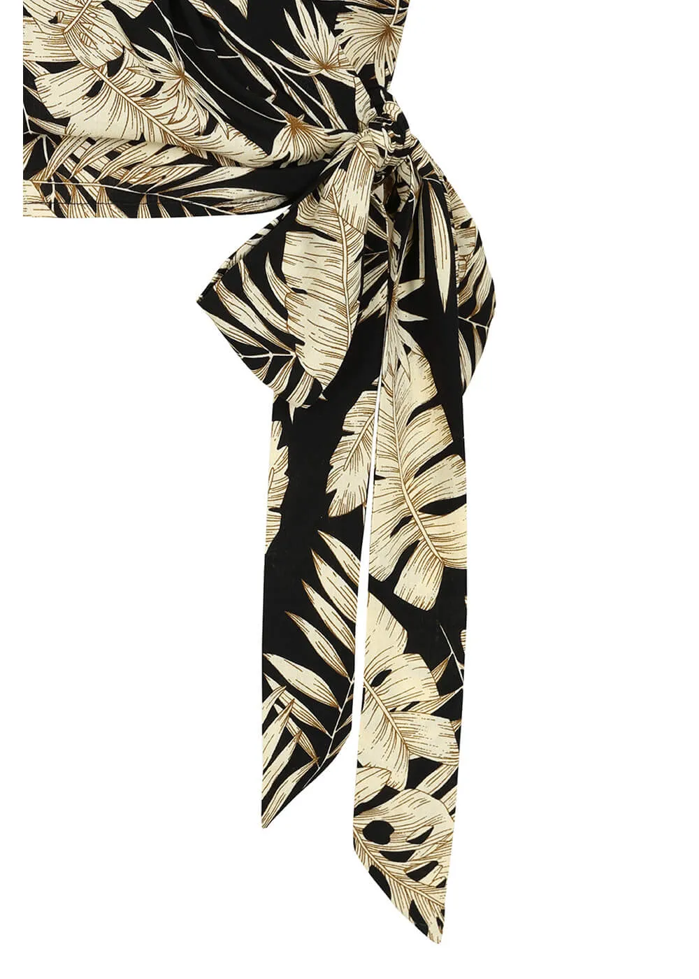 Banned Yvette Tiki Wrap 40's Blouse Zwart