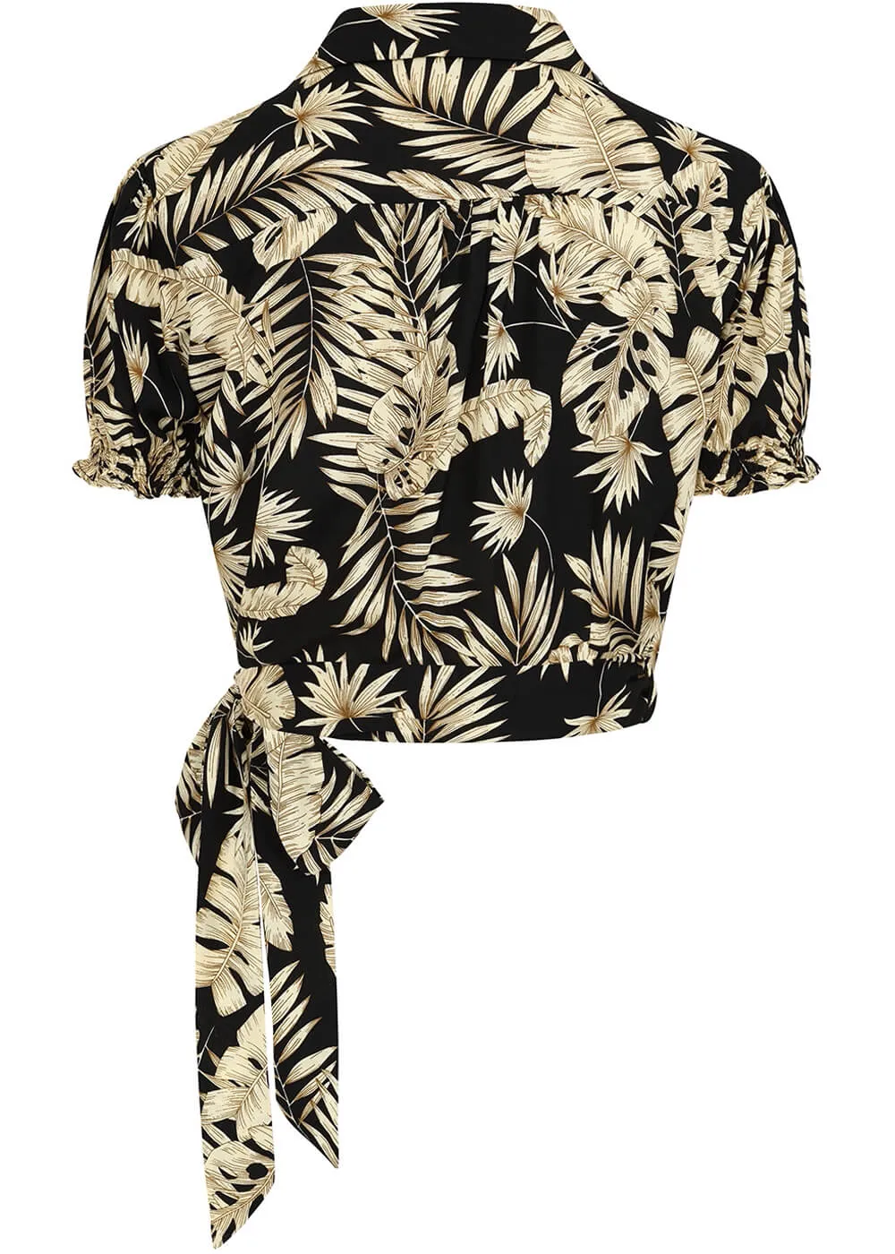 Banned Yvette Tiki Wrap 40's Blouse Zwart