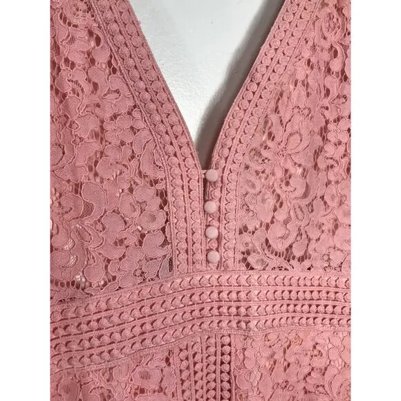 Bardot NWT Blush Pink Morgan Front Slit Lace Sleeveless Cocktail Sheath Dress