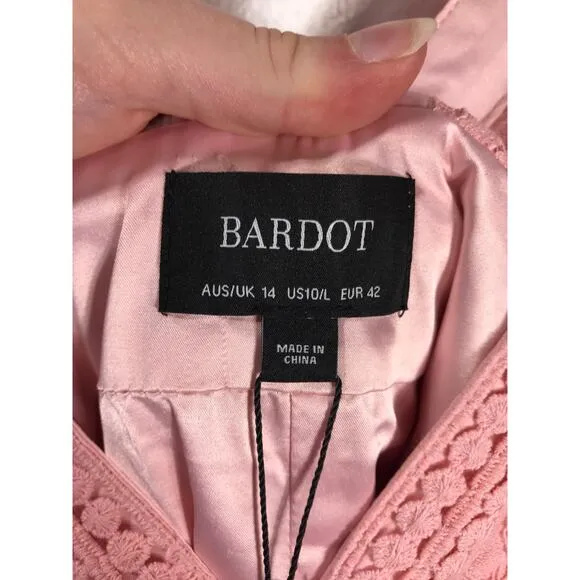Bardot NWT Blush Pink Morgan Front Slit Lace Sleeveless Cocktail Sheath Dress