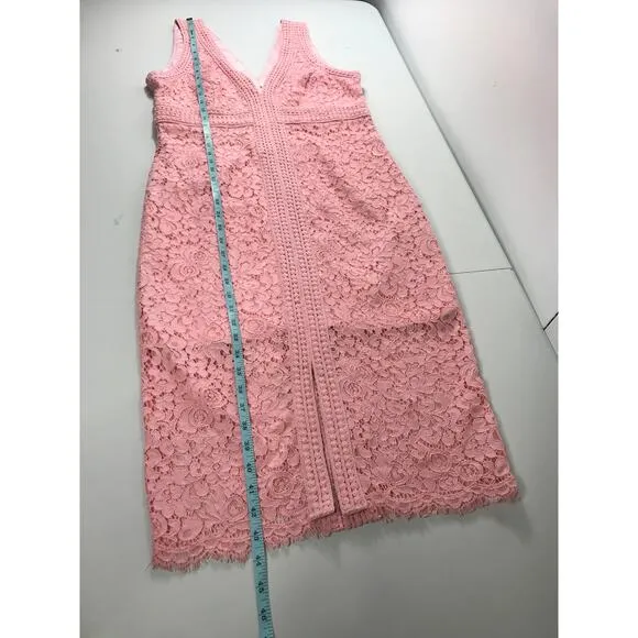 Bardot NWT Blush Pink Morgan Front Slit Lace Sleeveless Cocktail Sheath Dress