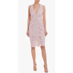 Bardot NWT Blush Pink Morgan Front Slit Lace Sleeveless Cocktail Sheath Dress