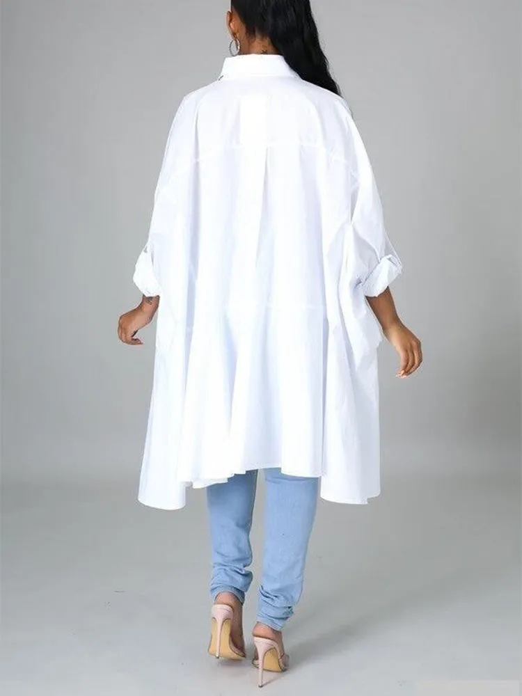 Batwing Sleeve Irregular Shirt