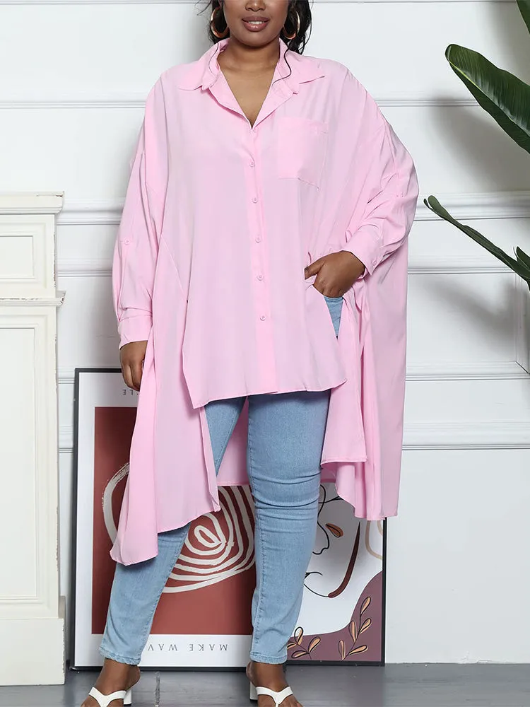 Batwing Sleeve Irregular Shirt