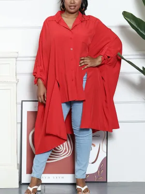 Batwing Sleeve Irregular Shirt