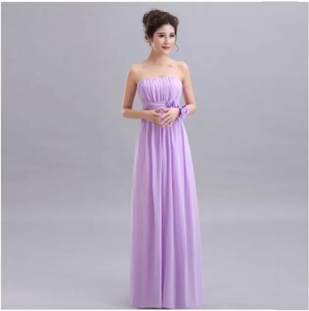 Beauty Long Chiffon Blush Pink Bridesmaid Dresses