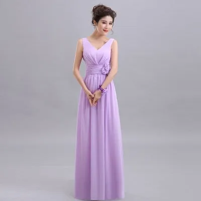 Beauty Long Chiffon Blush Pink Bridesmaid Dresses