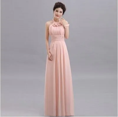 Beauty Long Chiffon Blush Pink Bridesmaid Dresses