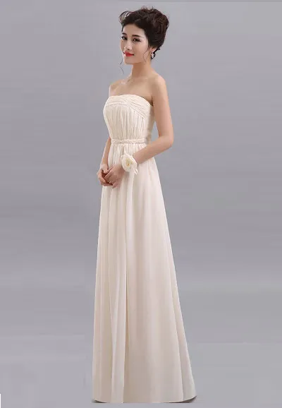 Beauty Long Chiffon Blush Pink Bridesmaid Dresses