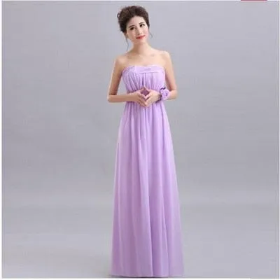 Beauty Long Chiffon Blush Pink Bridesmaid Dresses